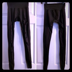 Betshe black slashed yoga pant/leggings
